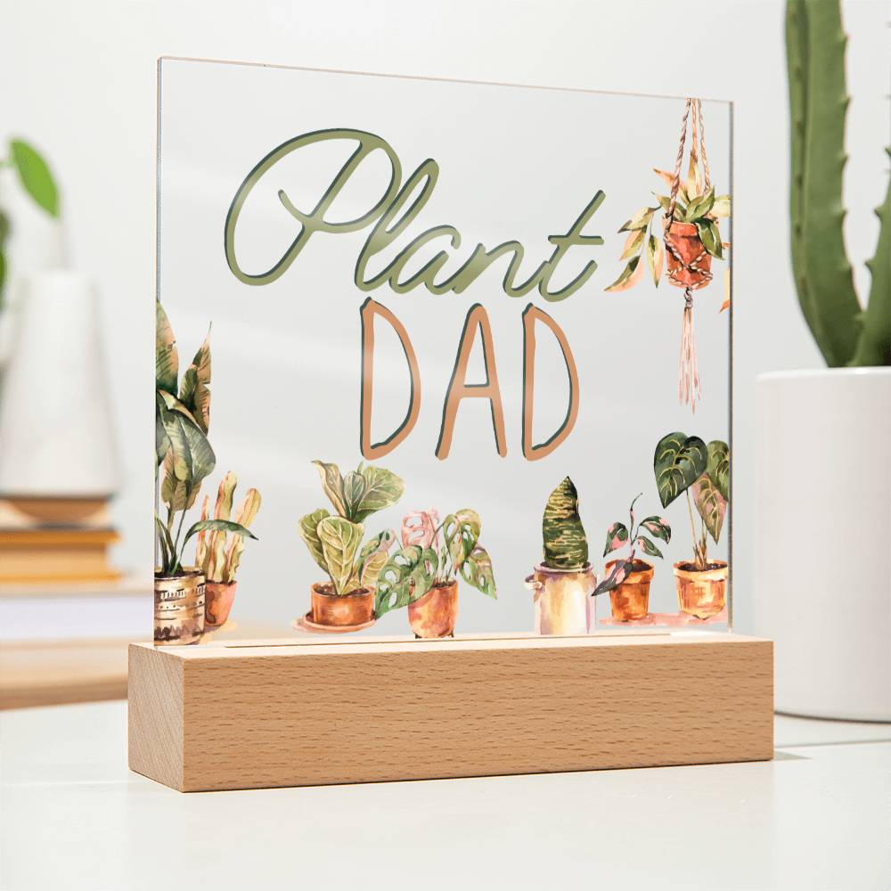 Funny Plant Acrylic LED Night Light - Indoor Garden Decor - Perfect Gift for Plant Lovers