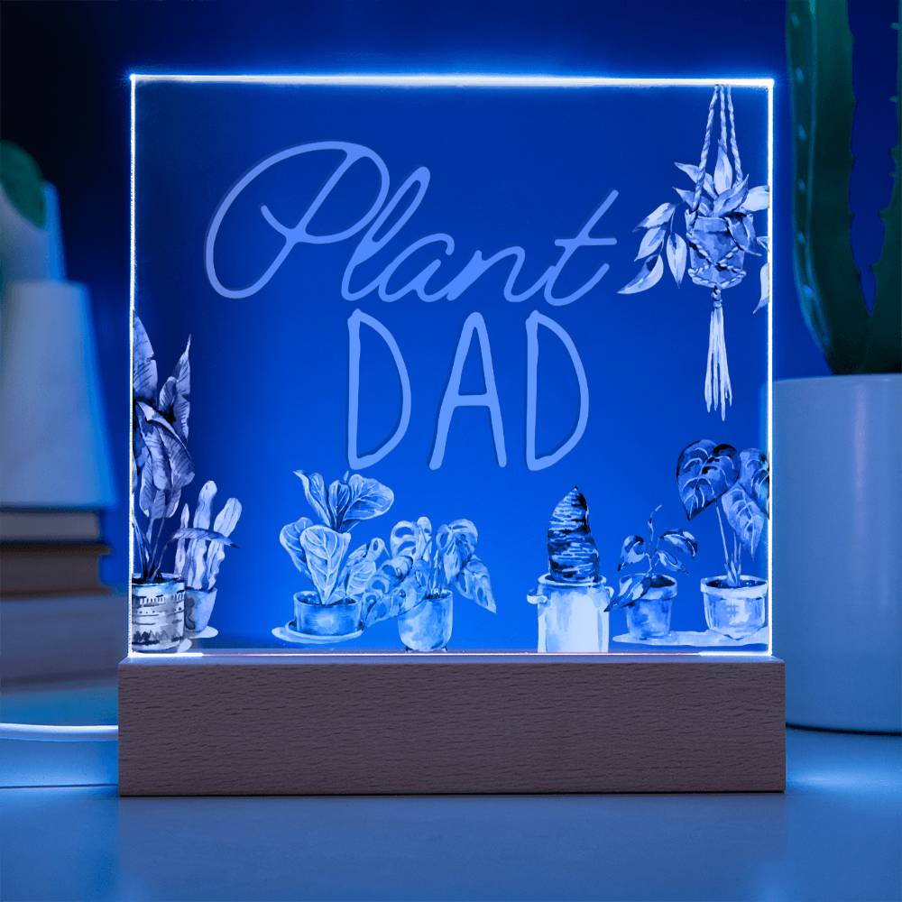 Funny Plant Acrylic LED Night Light - Indoor Garden Decor - Perfect Gift for Plant Lovers