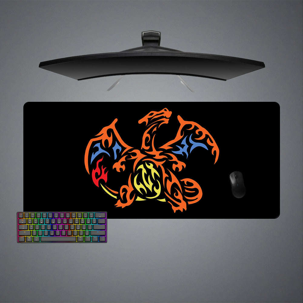 Charizard Logo Design Gaming Mouse Pad - M-XXL Size for Computer Desk