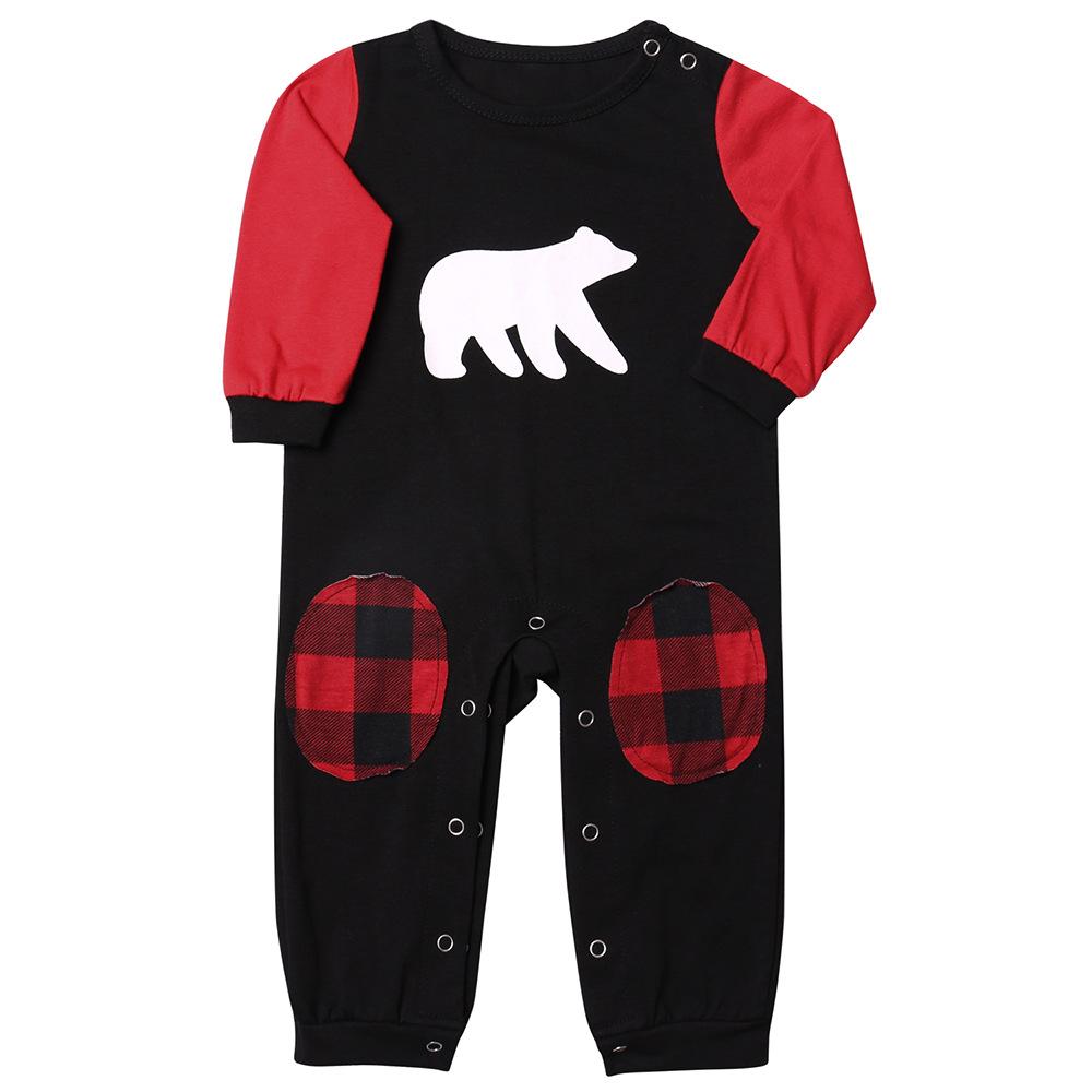 Fashion Family Christmas Plaid Pattern Pajamas Set Long Sleeve 2 Pieces Sleepwear Set