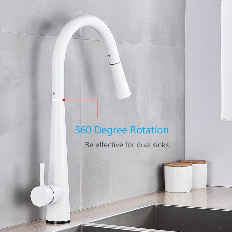 MIRODEMI® Smart Sensor Kitchen Faucet Mixer in White/Matte Black/Brushed Nickel
