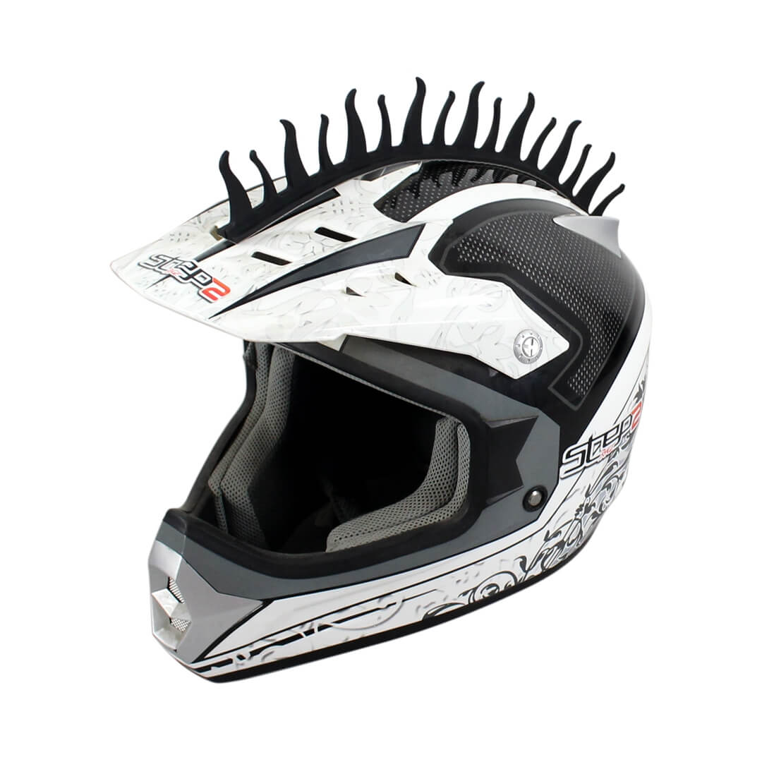 Pazoma Dirt Biker Helmets Mohawks Sticker Spikes - Motorbike Rubber Stick Capacete Decoration Fire Style