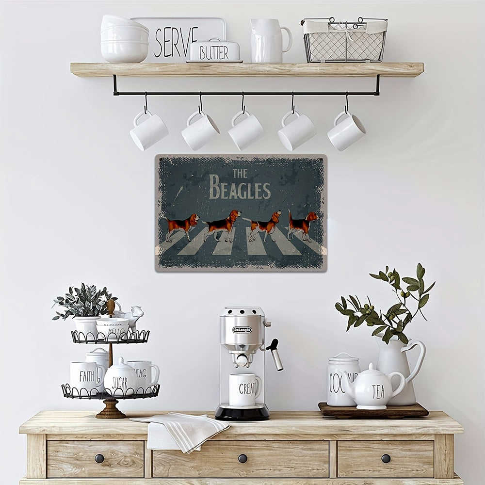 1pc THE BEAGLES Vintage Metal Tin Sign (20cm x 30cm) - Waterproof & Dustproof Wall Art Decor