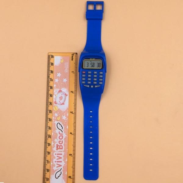 Kids Silicone Multi-Function Calculator Watch - Blue