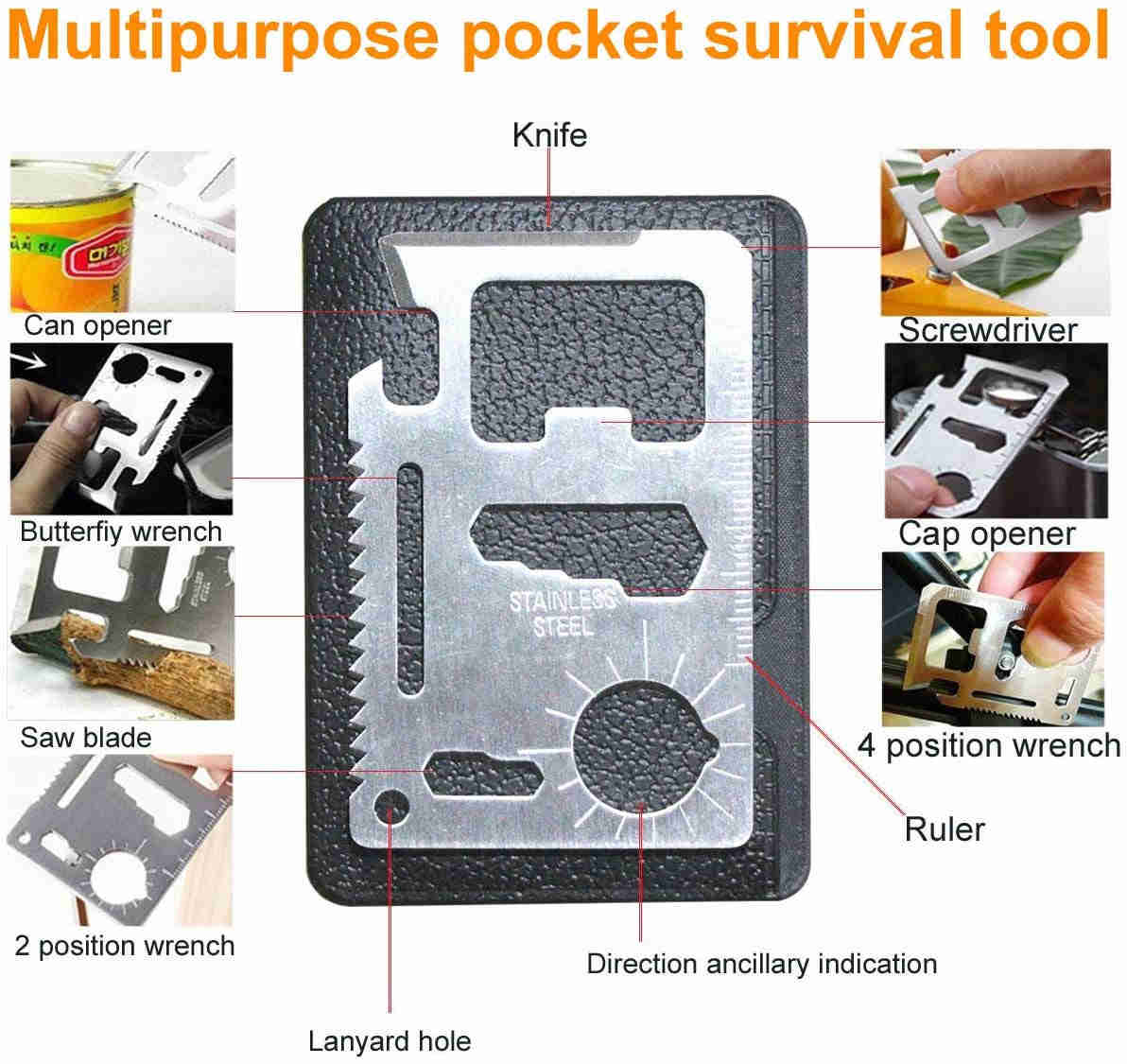 Survival Kit Outdoor Emergency Gear Kit for Camping Hiking Travelling or Adventures