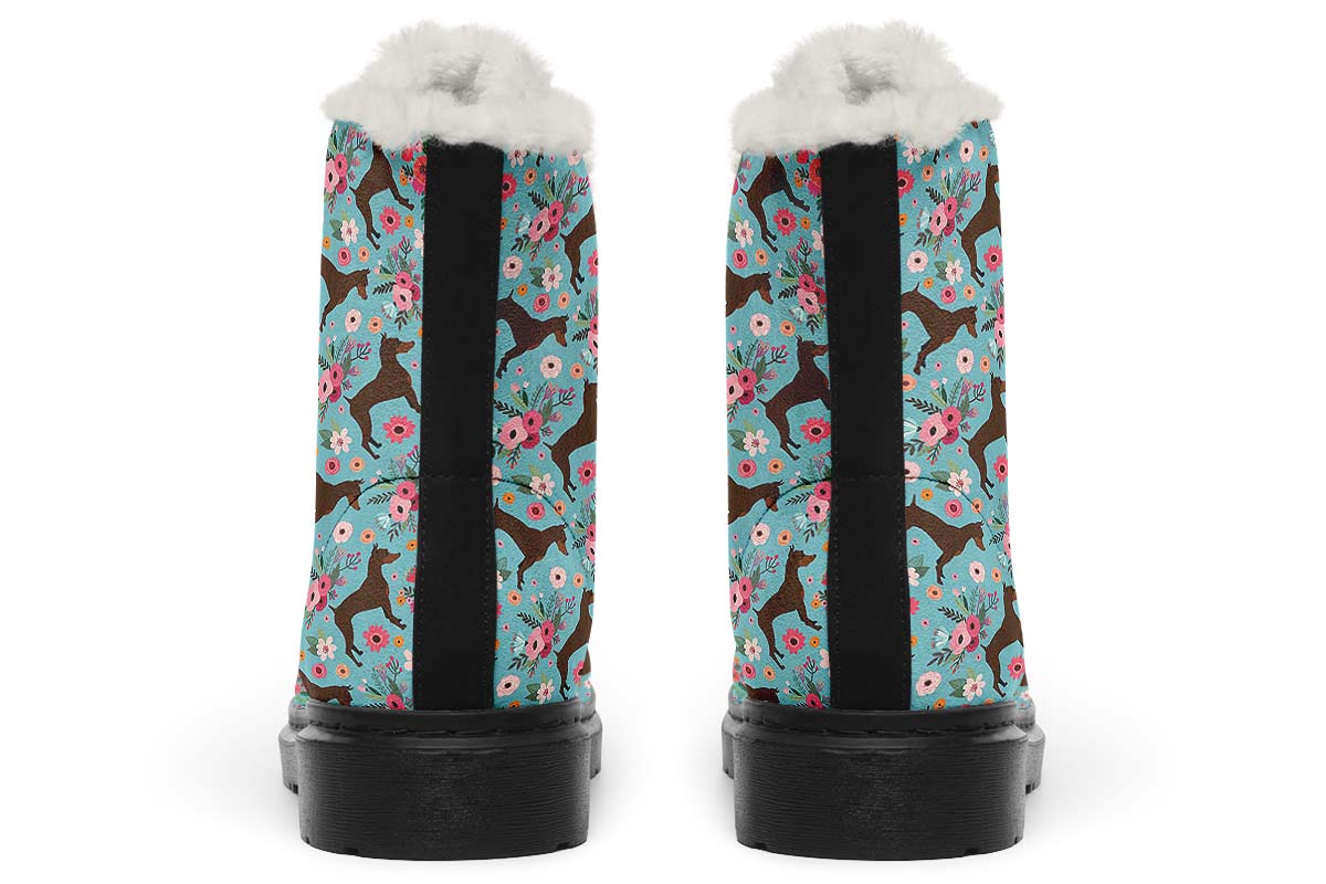Miniature Pinscher Flower Winter Boots