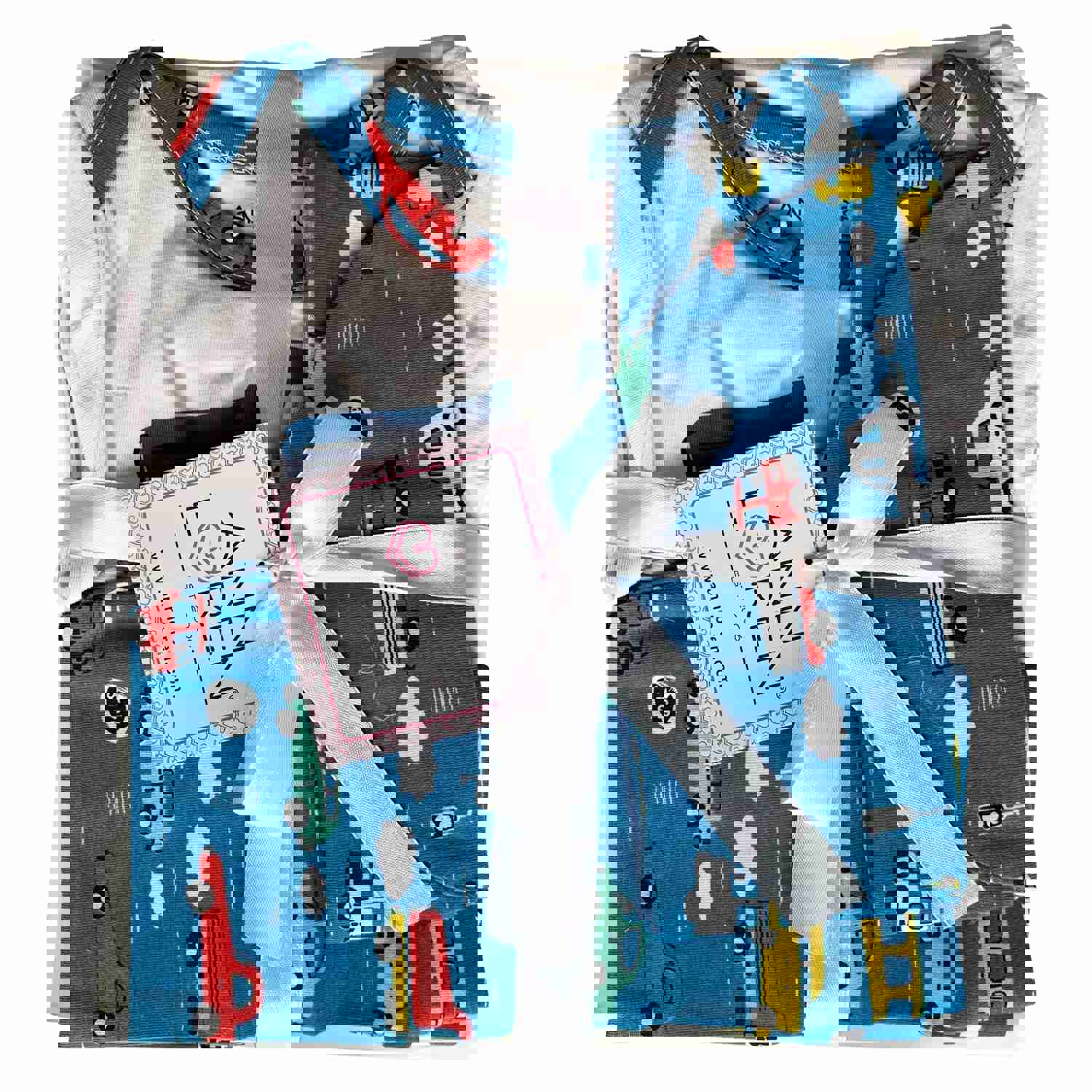 AnnLoren Baby Boys Layette Cars Trucks Onesie Pants Cap 3pc Gift Set