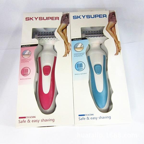 TC6506 Women Electronic Hair Remover Shaver - Single Blade Reciprocating Automatic Epilator Razor (Blue)