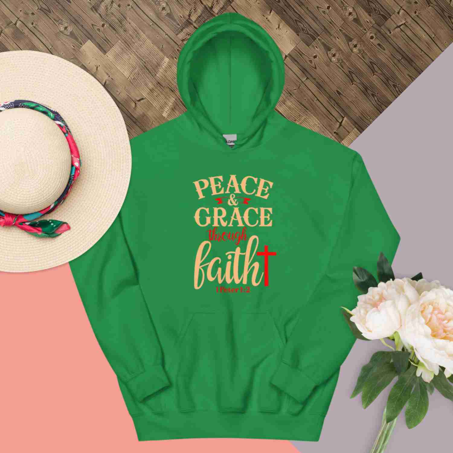 F&H Christian Peace & Grace Through Faith Women Hoodie