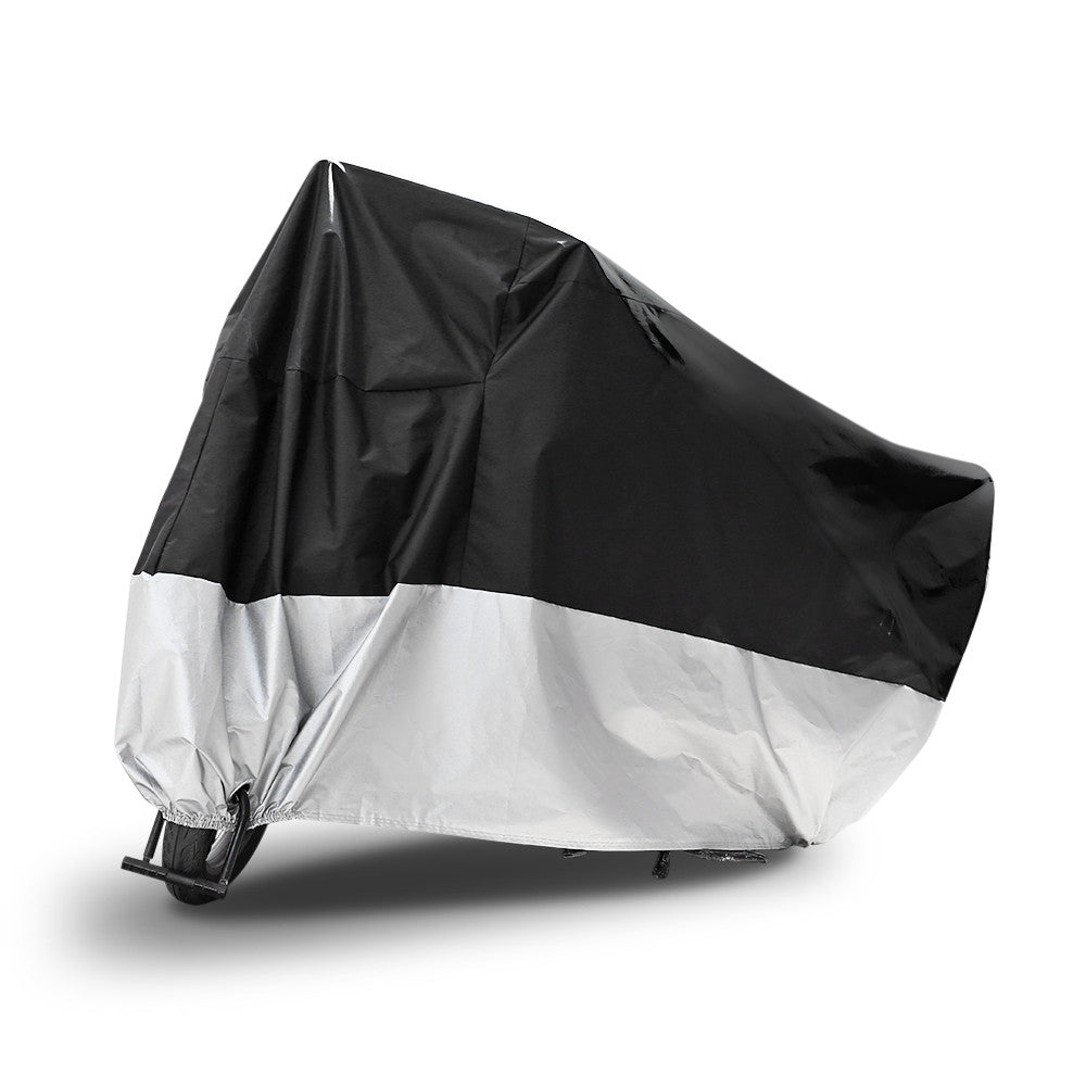 Motorcycle Cover Outdoor UV Protector Waterproof Dustproof Bike Cover with Elastic Hem