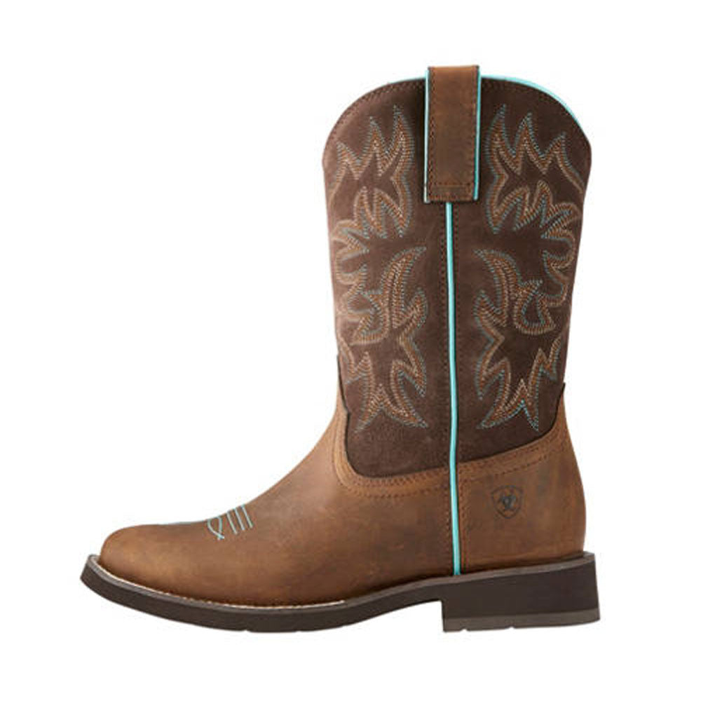 Ariat Women's Delilah Round Toe Western Cowgirl Boot - Distressed Brown