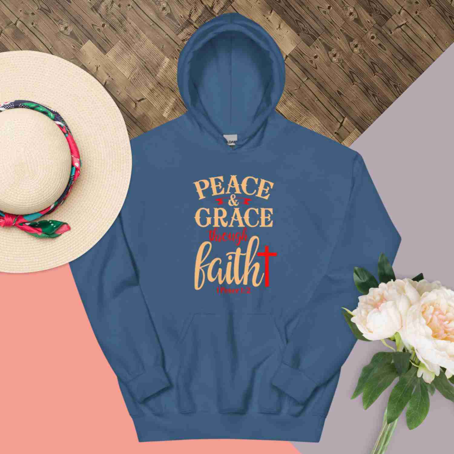 F&H Christian Peace & Grace Through Faith Women Hoodie
