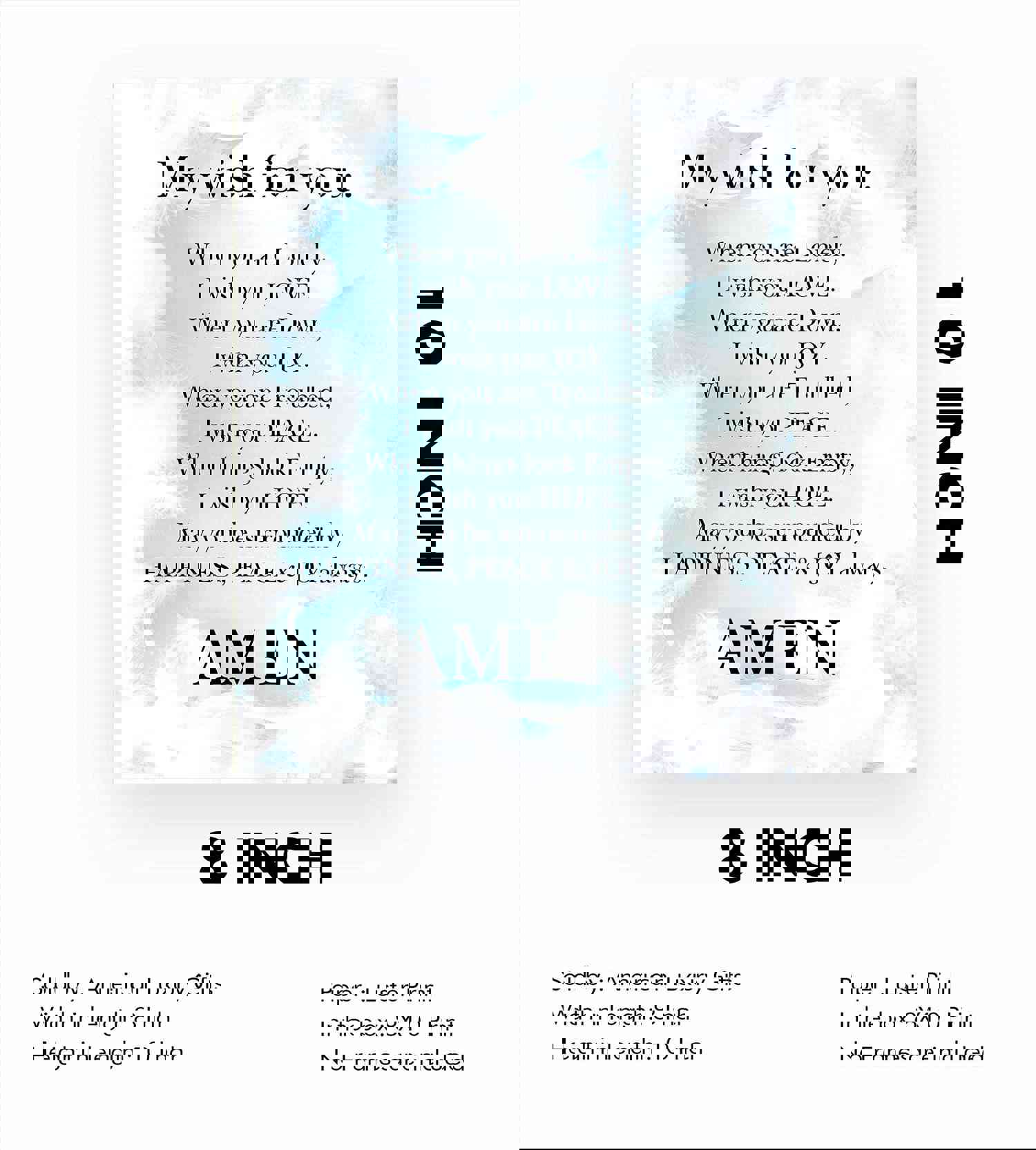 My Wish For You - Happiness, Peace & Joy Always Christian Prayer Wall Art - 8 x 10 Typographic Poster Print