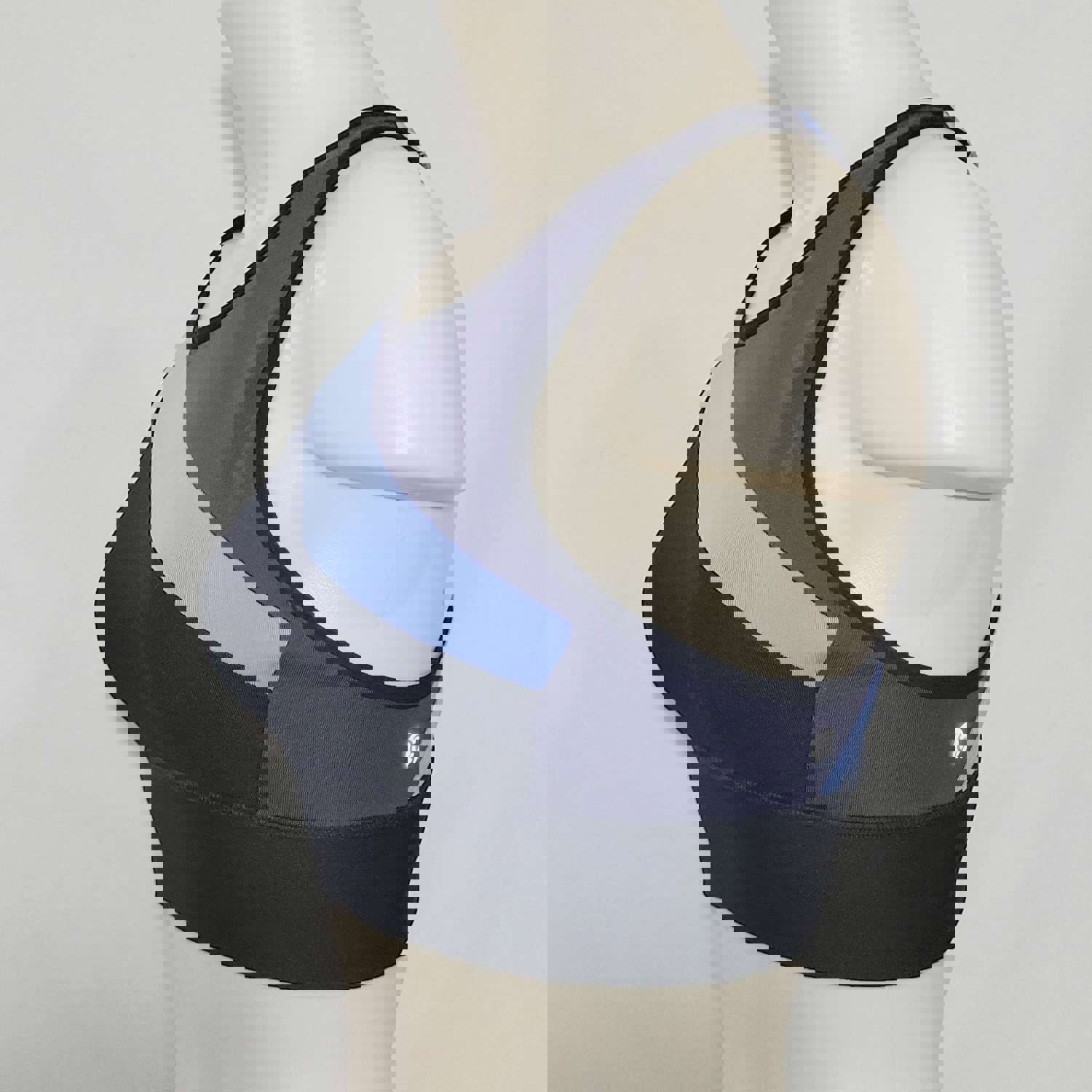 Champion C9 N9683 Asymmetrical Longline Wire Free Sports Bra - XS X-SMALL (Blue & Black)