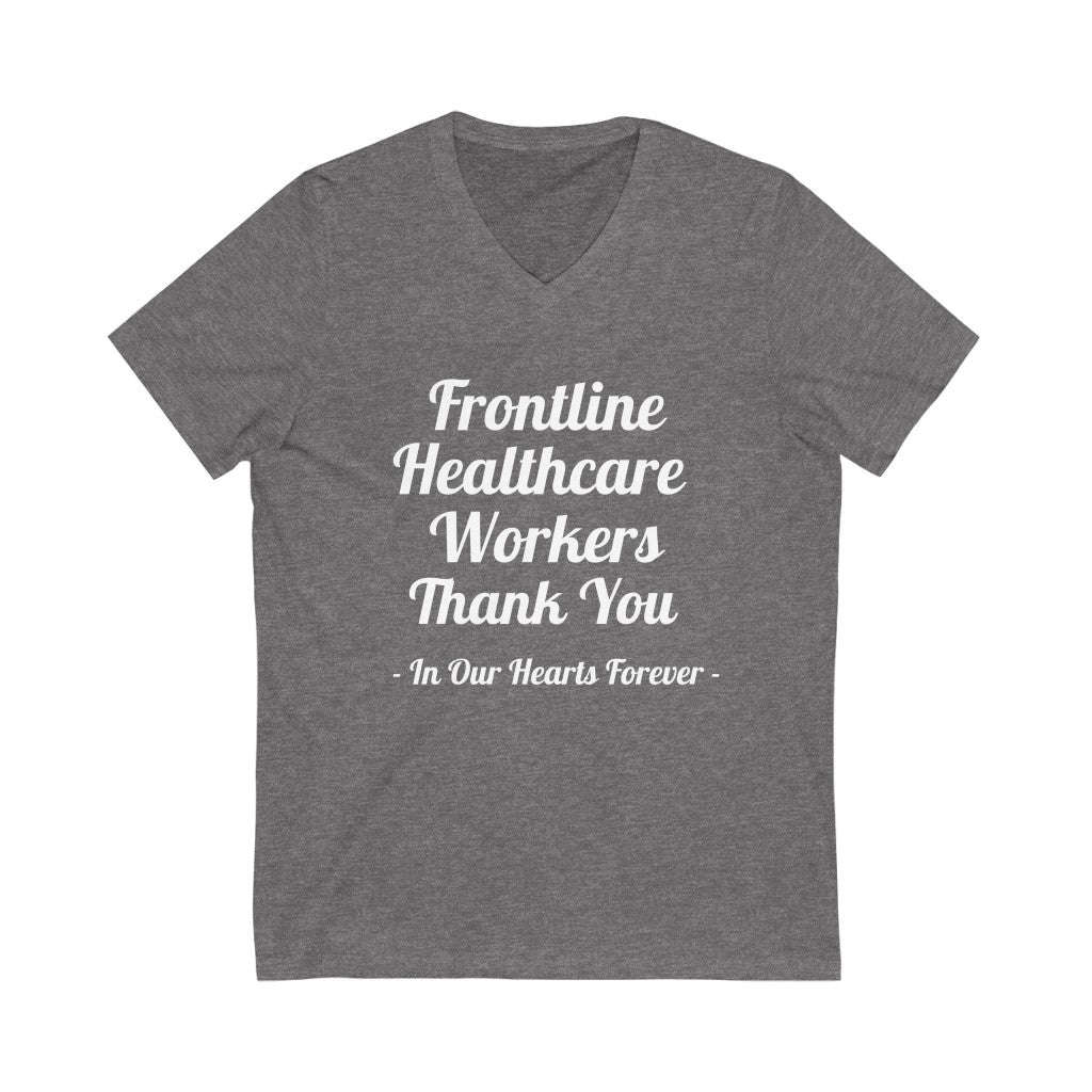 Frontline Healthcare Workers Thank You Unisex Jersey Short Sleeve V-Neck Tee