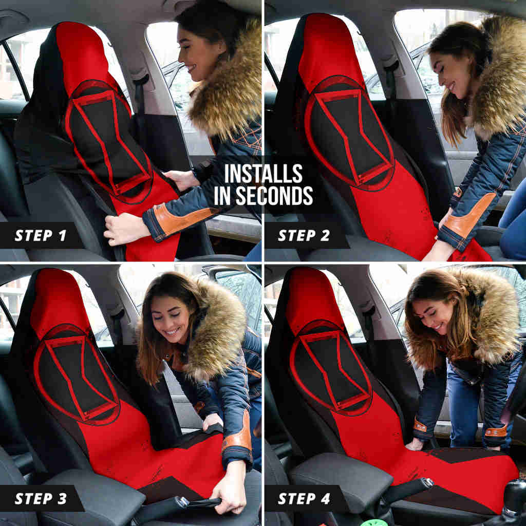 Black Widow Natasha Car Seat Covers - Premium Custom Fit for Cars & SUVs