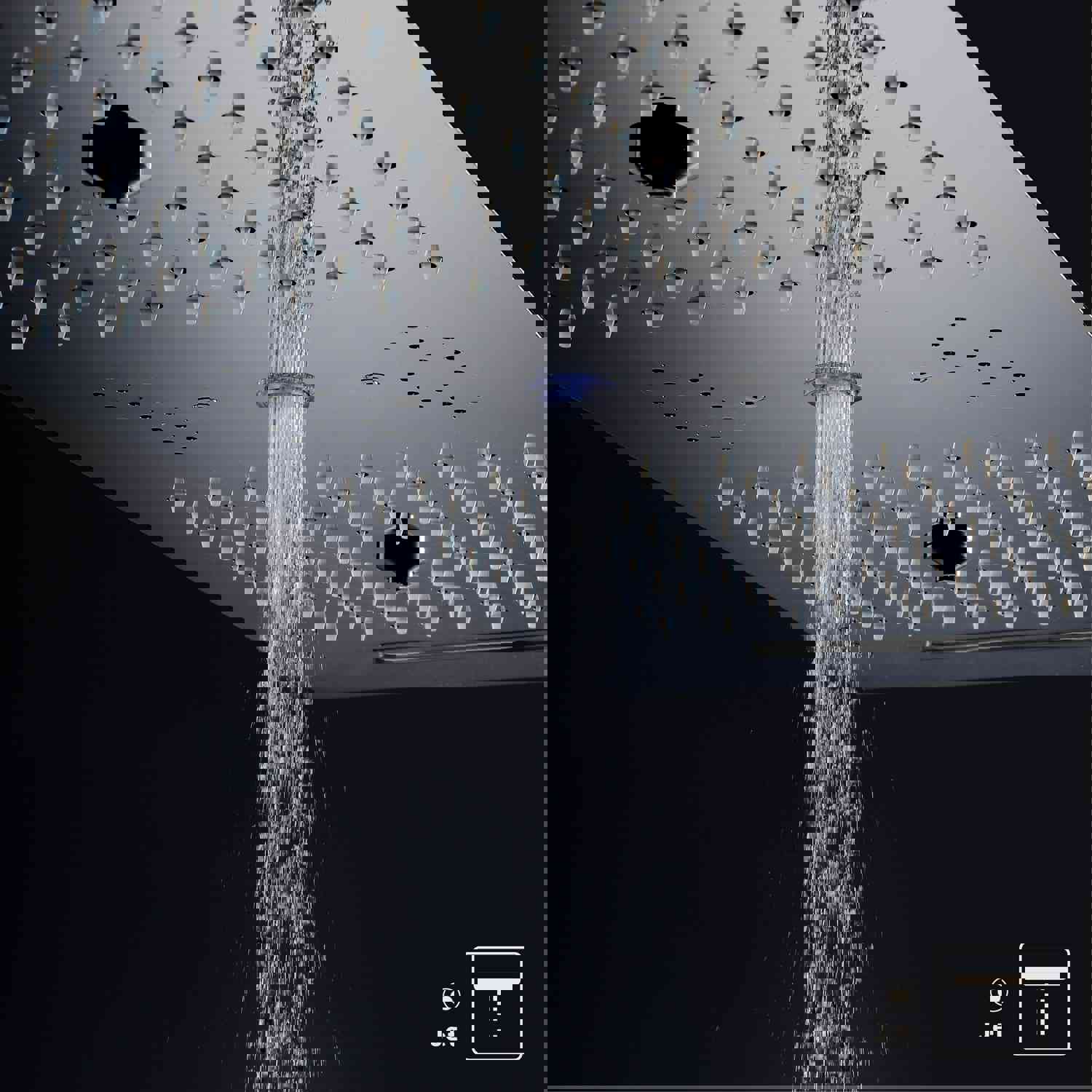 EDEN CHROME | Luxury 36 Inches Complete LED Music Shower Set with Multiple Spray Functions