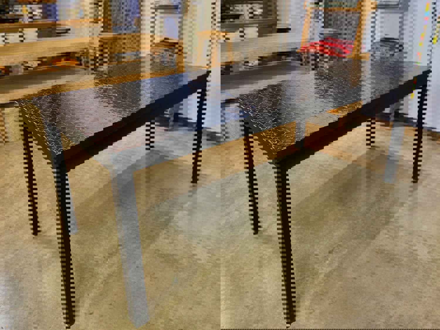 Medium Zellige Tile Mosaic Rectangular Dining Table - Various Sizes & Colors