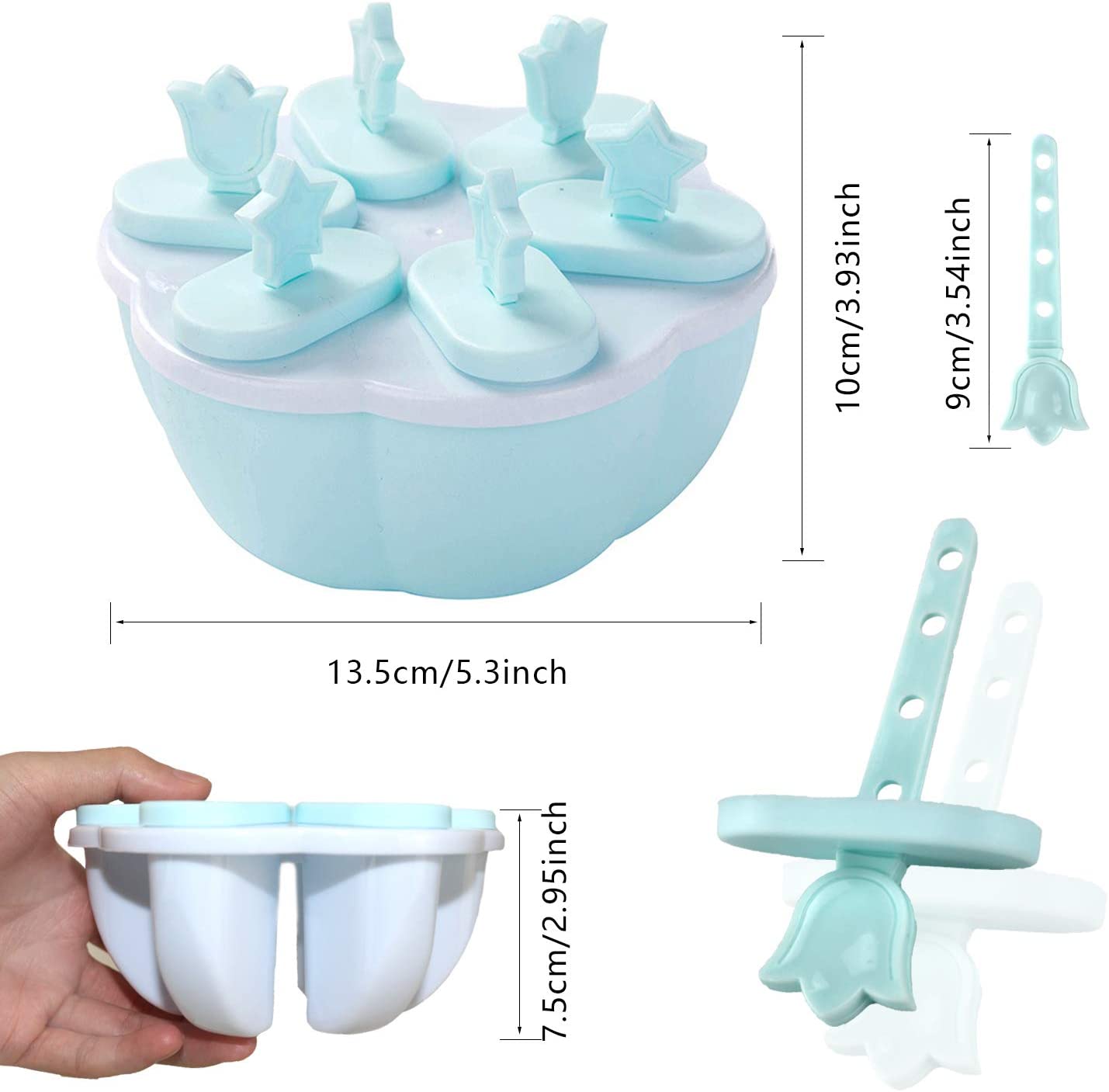 Goging Popsicle Molds 12 Pieces - BPA Free, Reusable Ice Pop Maker Set with Sticks