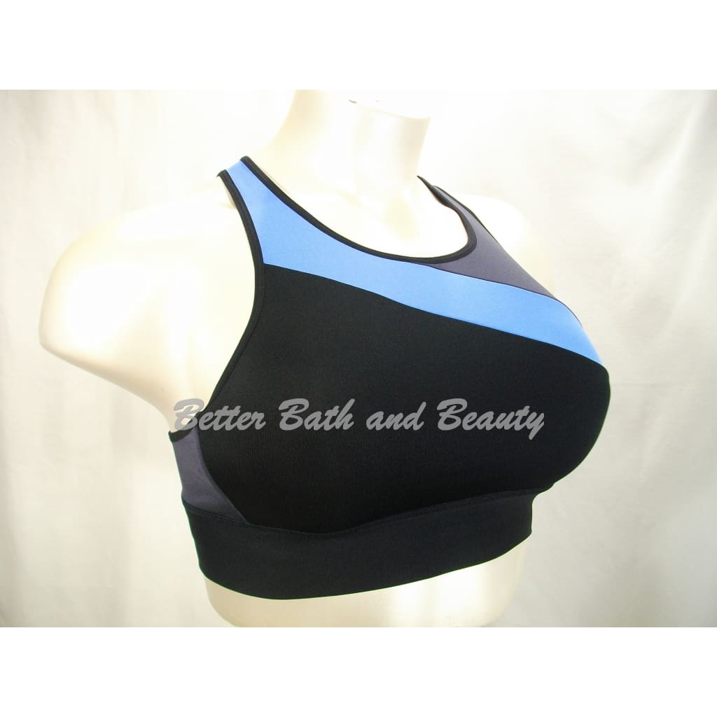 Champion C9 N9683 Asymmetrical Longline Wire Free Sports Bra - XS X-SMALL (Blue & Black)