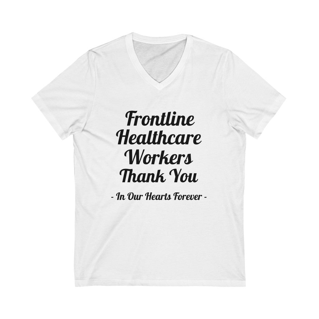 Frontline Healthcare Workers Thank You Unisex Jersey Short Sleeve V-Neck Tee