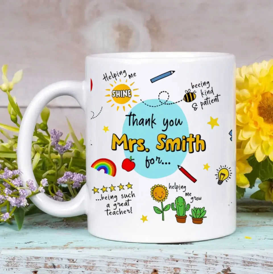 Personalized Custom White Mug - Perfect Gift for Teachers, Birthday, and Special Occasions
