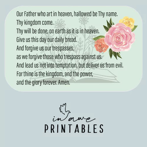 DIY Prayer Box Printable - Our Father & Lords Prayer Craft Kit