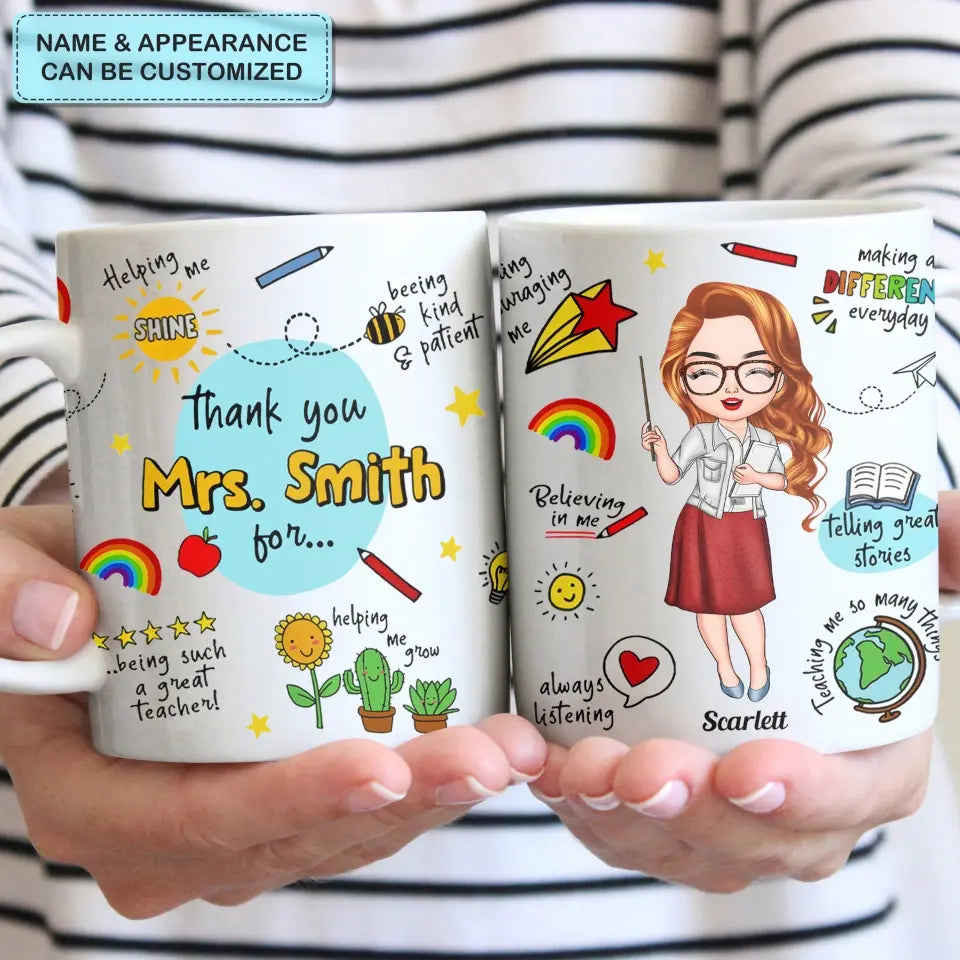 Personalized Custom White Mug - Perfect Gift for Teachers, Birthday, and Special Occasions