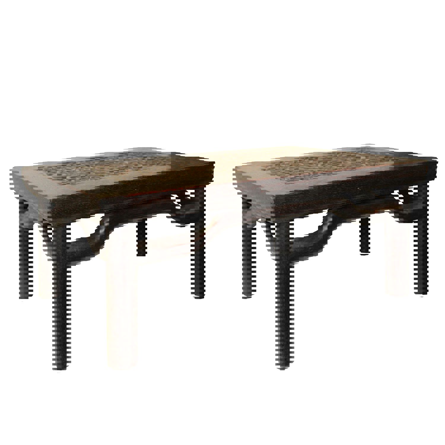 Brown Oriental Round Legs Dragon Rectangular Display Table Stand