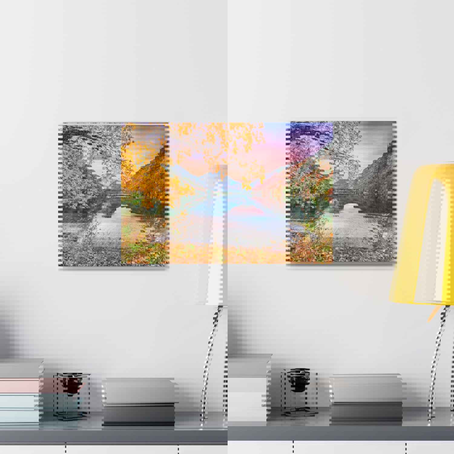 Stunning Autumn Scene Forest Floral Nature Photography Canvas Wall Art