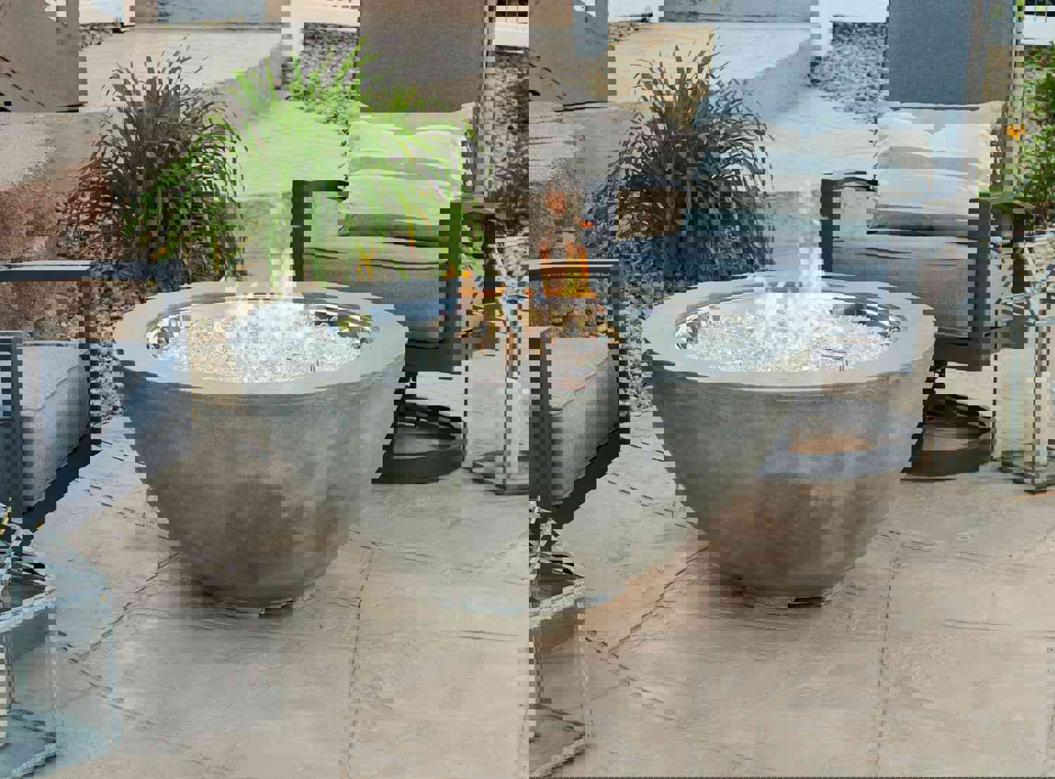 Outdoor Greatroom CV-30 Cove 42 Round Concrete Gas Fire Pit Bowl