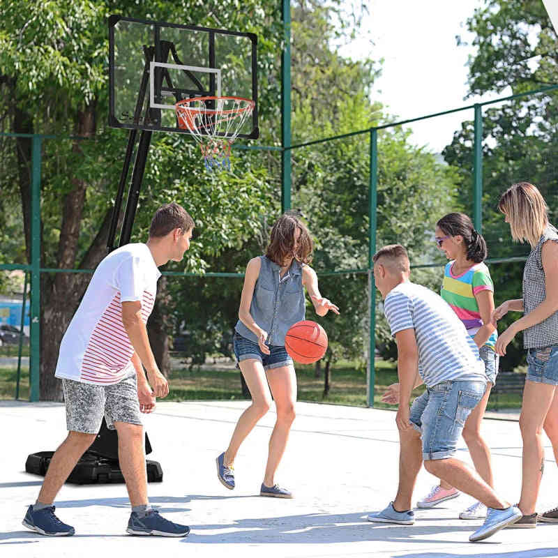 Soozier Adjustable Portable Basketball Hoop with Wheels for Indoor & Outdoor Use