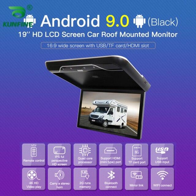 19 Inch Android 9.0 Car Roof Monitor with Flip Down Screen