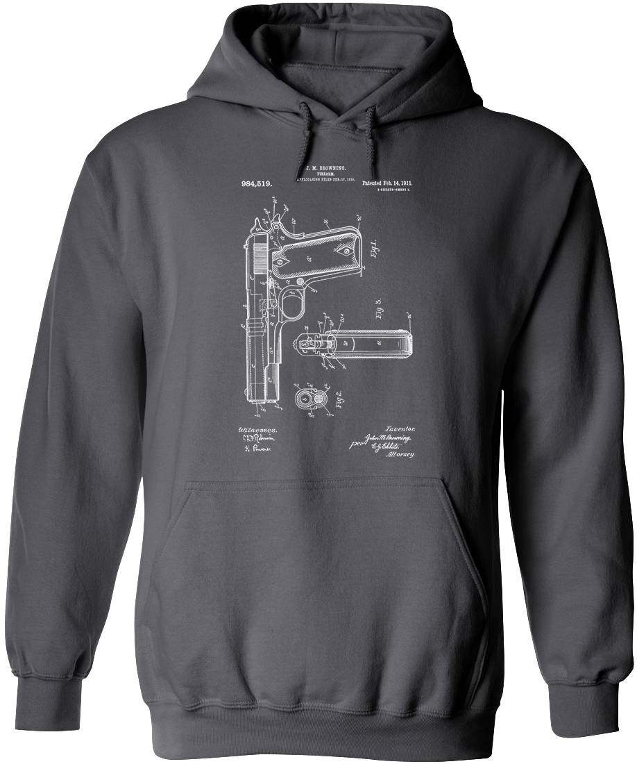 Colt 1911 Handgun Patent Mens Hoodie