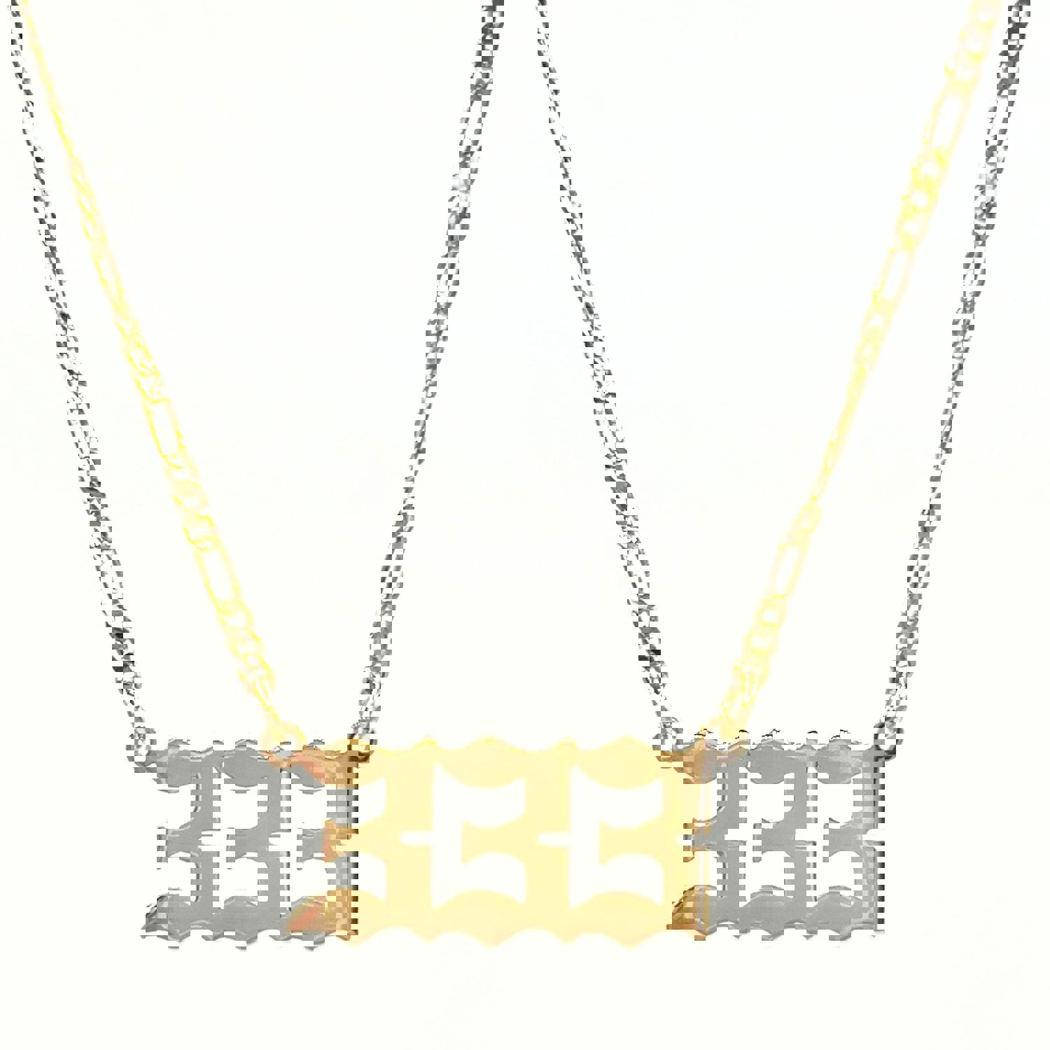 Gold Filled Angel Number Necklace with Engraved Spiritual Message