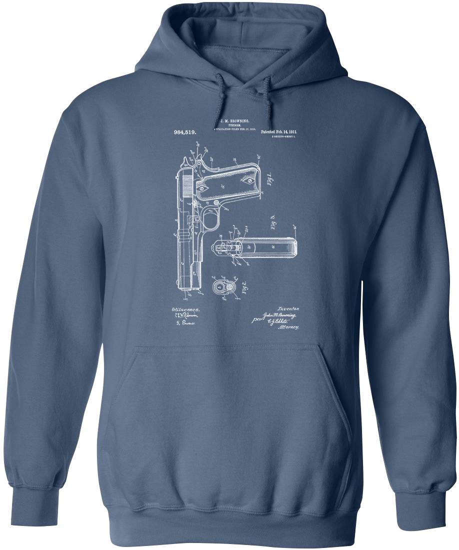 Colt 1911 Handgun Patent Mens Hoodie