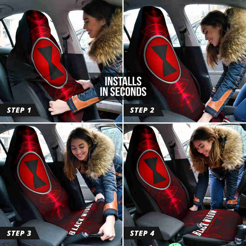 Black Widow Natasha Car Seat Covers - Premium Custom Fit for Cars & SUVs