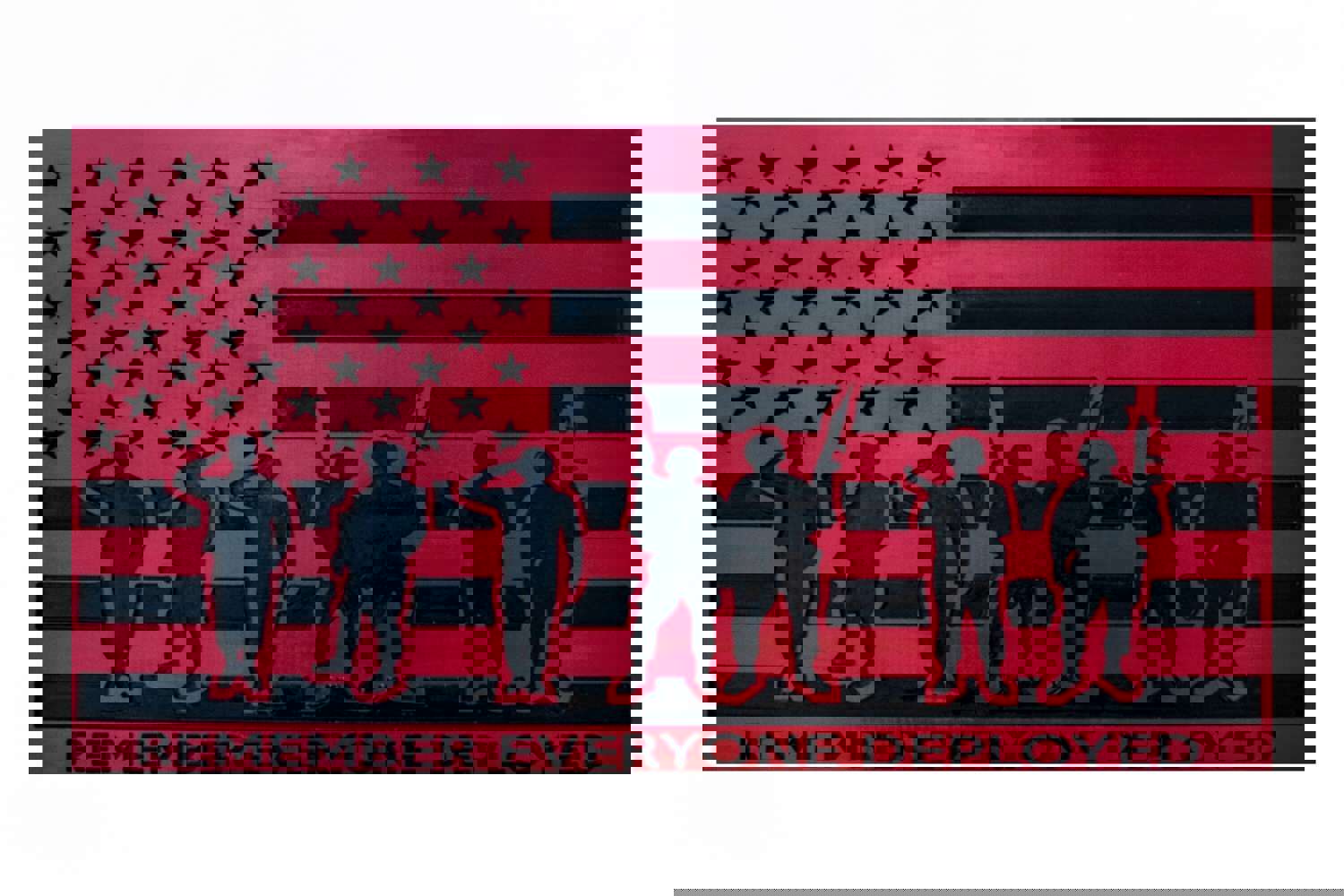 Remember Everyone Deployed Wood Flag - Handmade Patriotic Decor