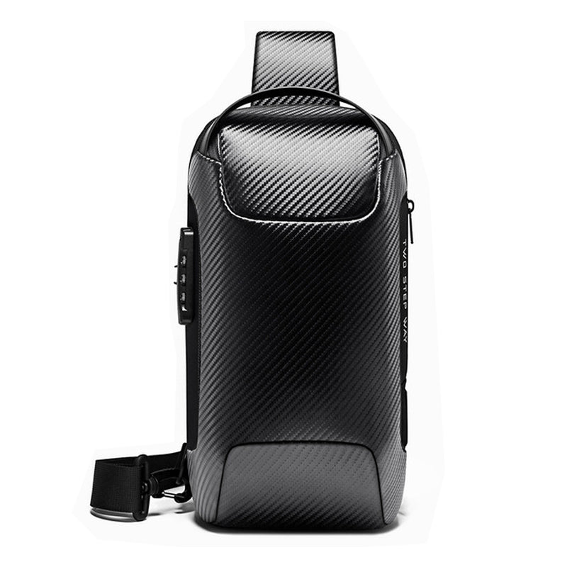 Men's Anti-Theft Sling Crossbody Bag with TSA Lock & USB Charging