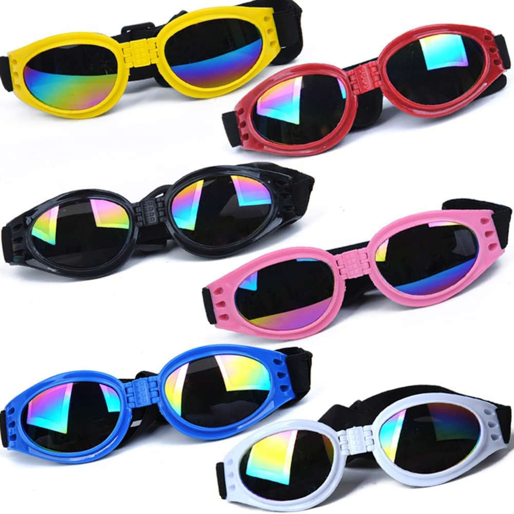 Mekek Pet Dog Sunglasses - Windproof, Foldable, UV Protection Adjustable Goggles for Dogs