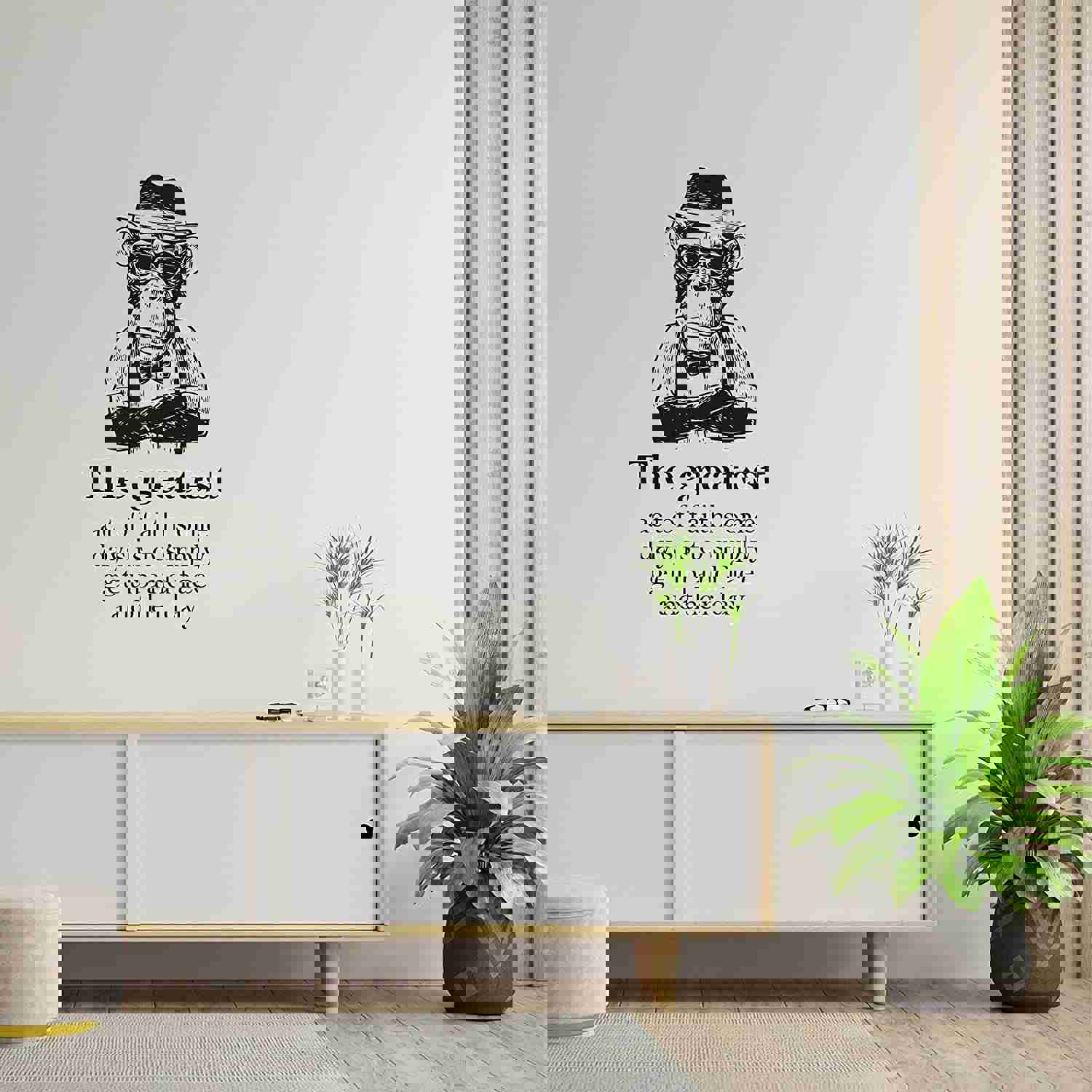 Animal Life Quote Vinyl Wall Sticker Decal - Another Day Monkey Motivation Quote