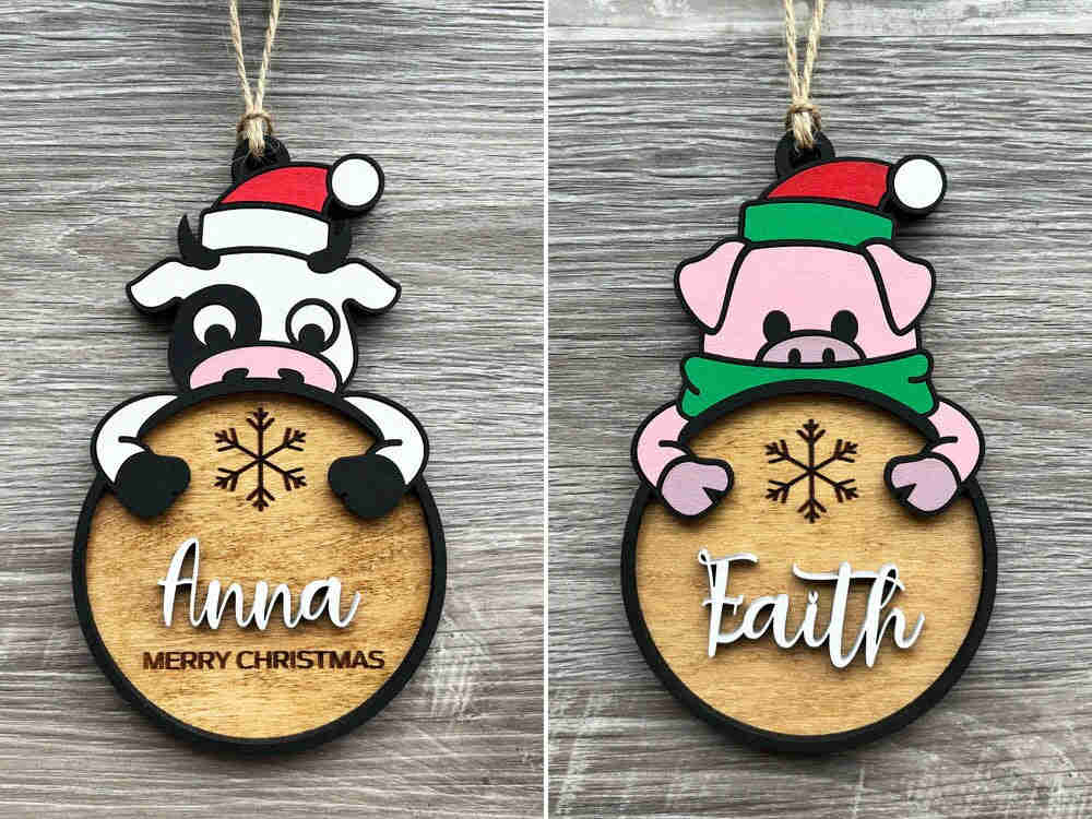 Personalized Name Christmas Ornament - Handmade Wooden Gift for 2023