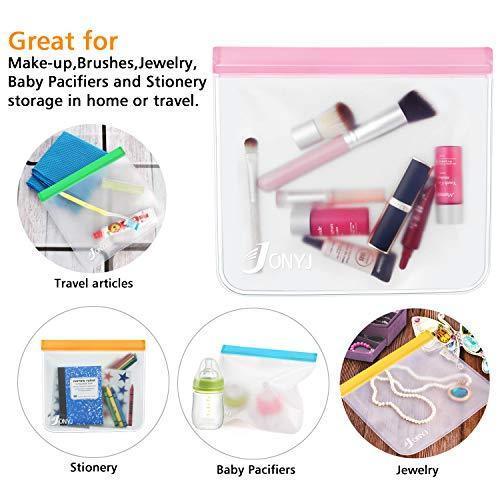 Reusable Sandwich Bags 6-Pack, Leakproof Lunch Storage Bags for Food, Snacks, and Travel