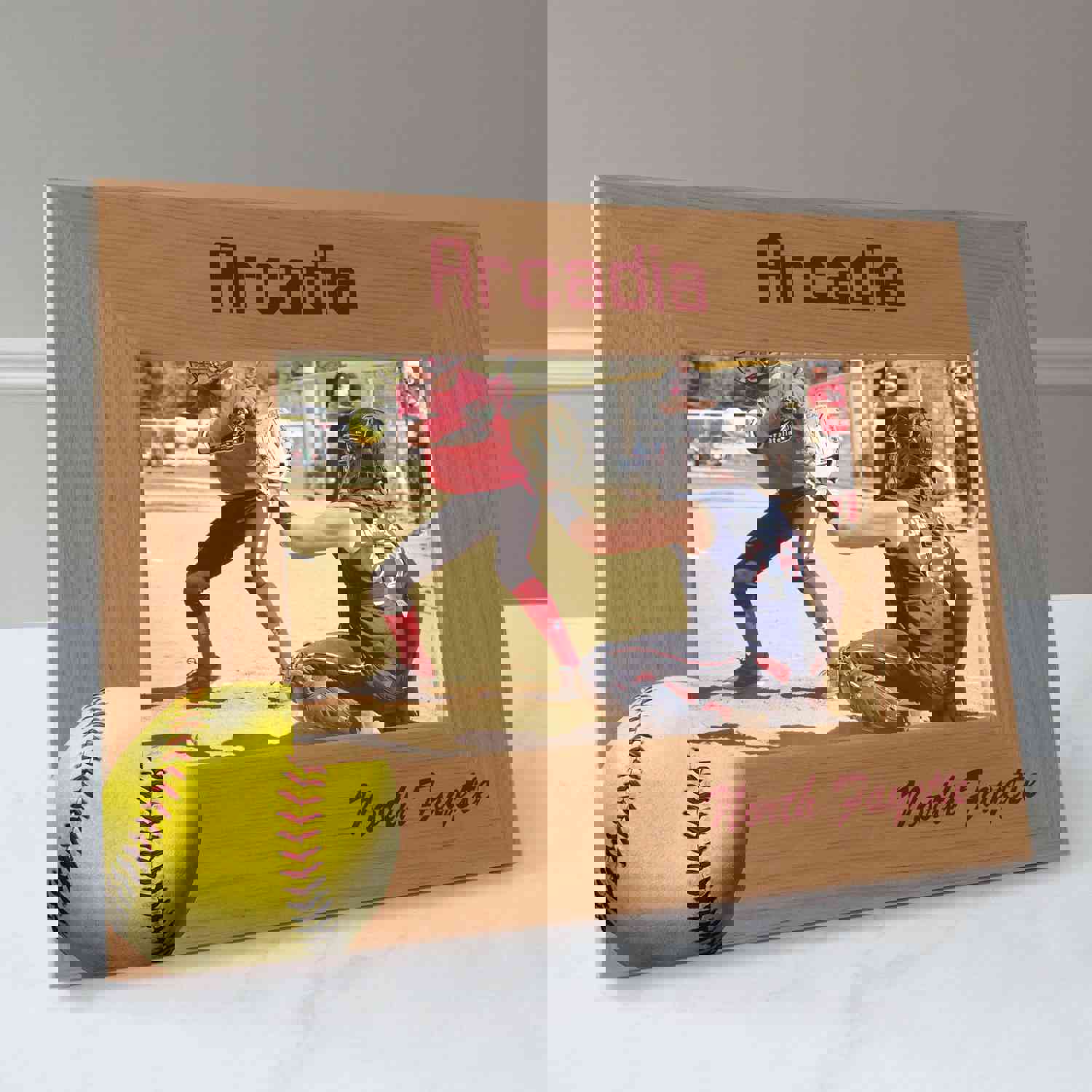 Personalized Softball Picture Frame - Custom 4x6 Photo Frame Gift