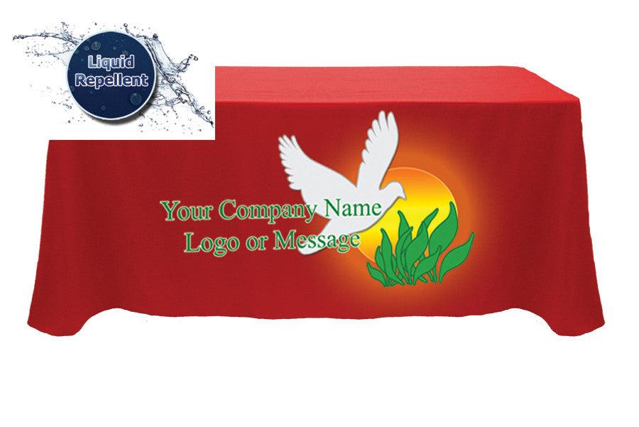 8 Custom Printed Liquid Repellent Table Throw - Front Panel Print