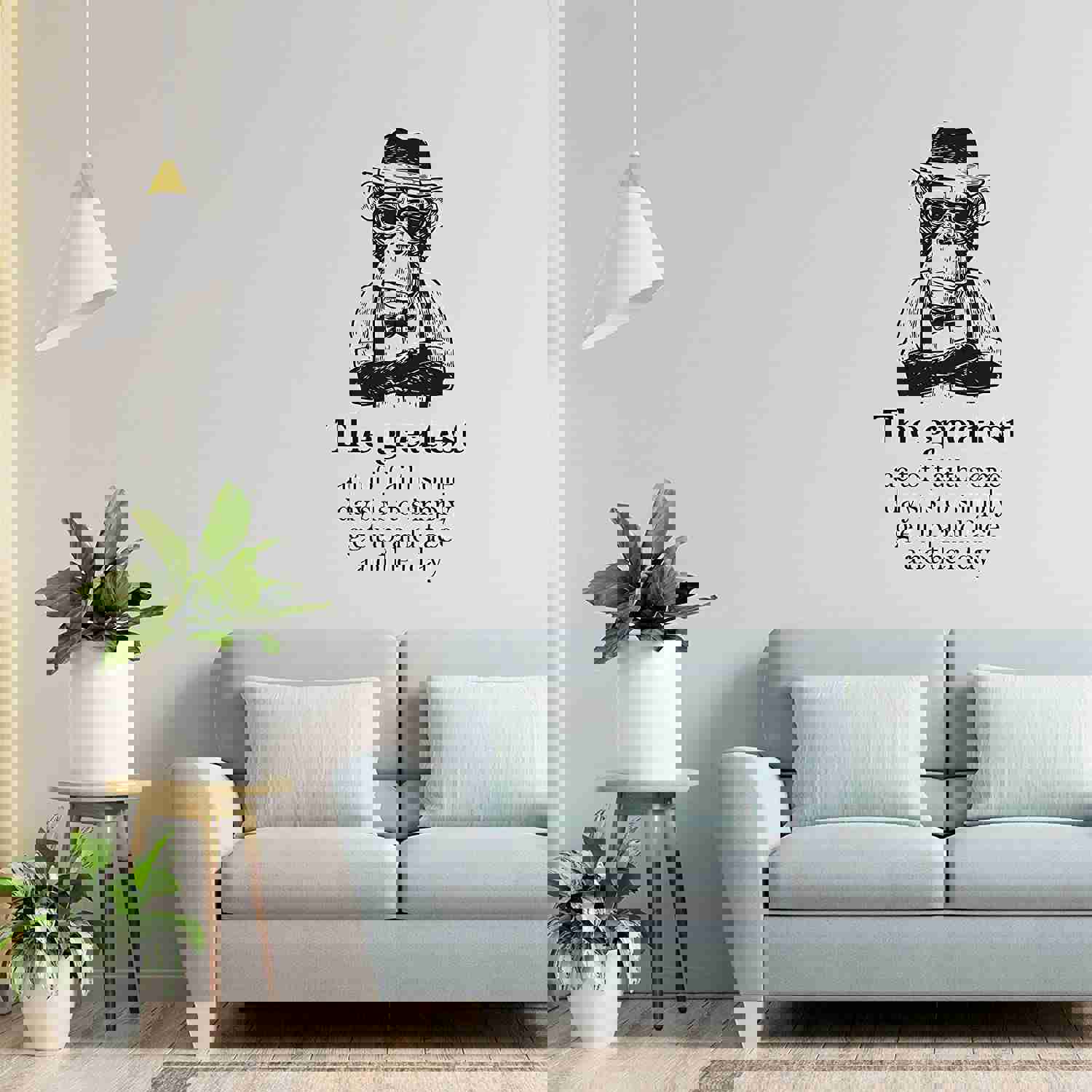 Animal Life Quote Vinyl Wall Sticker Decal - Another Day Monkey Motivation Quote