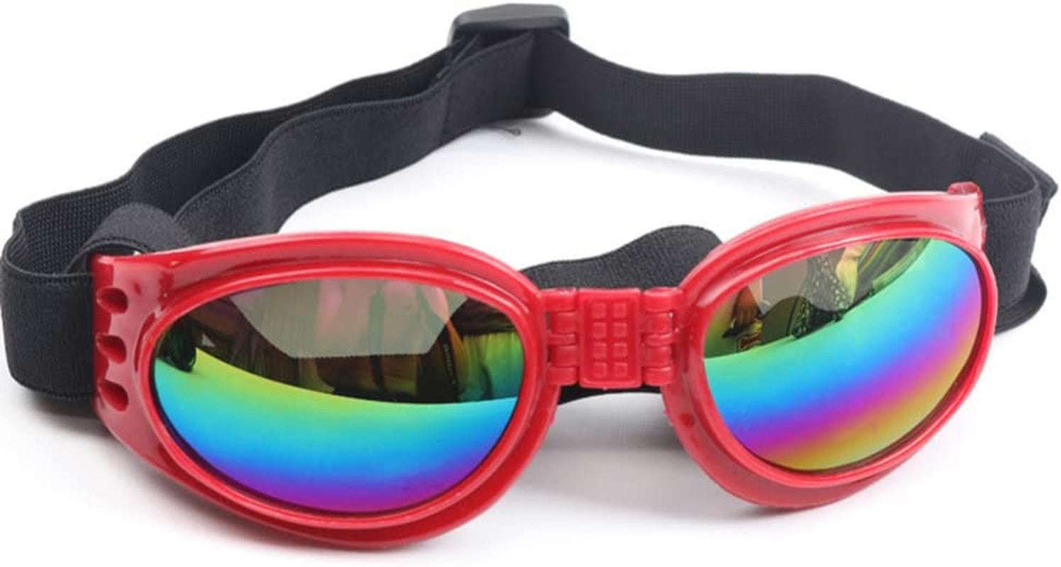 Mekek Pet Dog Sunglasses - Windproof, Foldable, UV Protection Adjustable Goggles for Dogs