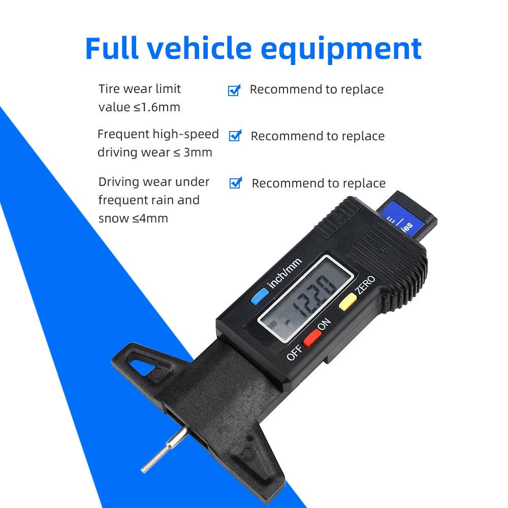 Digital Tire Tread Depth Gauge with LCD Display