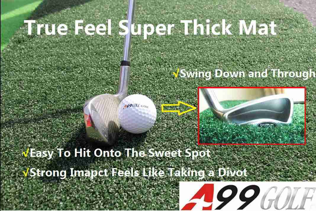 A99Golf True Feel Turf Synthetic Grass Driving Hitting Chipping Pitching Mat - Super Thick for Indoor & Outdoor Use