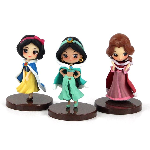 3pcs/set Q Posket Action Figure Snow White Mermaid Rapunzel Jessie Boa Hancock PVC Model Toys Anime Princess Dolls Gift for Kids